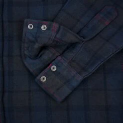 Ultra Heavy Flannel Classic Check Western Shirt - Red Overdyed Black -Denim Clothing-Iron Heart International IHSH 340 OD 8