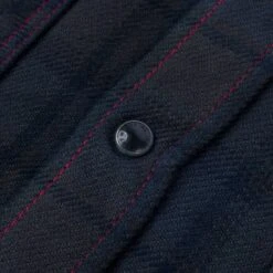 Ultra Heavy Flannel Classic Check Western Shirt - Red Overdyed Black -Denim Clothing-Iron Heart International IHSH 340 OD 9