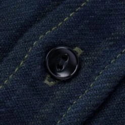 Ultra Heavy Flannel Tartan Check Work Shirt - Green Overdyed Black -Denim Clothing-Iron Heart International IHSH 343 OD 8