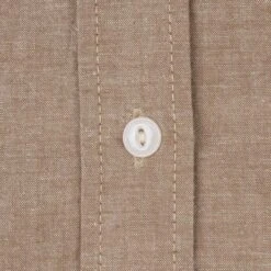 10oz Selvedge Chambray Work Shirt - Khaki -Denim Clothing-Iron Heart International IHSH 344 KHA 10