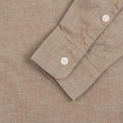 10oz Selvedge Chambray Work Shirt - Khaki -Denim Clothing-Iron Heart International IHSH 344 KHA 7