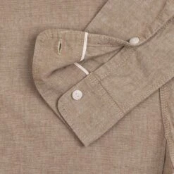 10oz Selvedge Chambray Work Shirt - Khaki -Denim Clothing-Iron Heart International IHSH 344 KHA 8