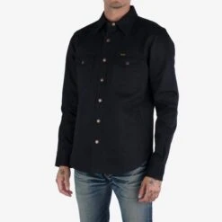 16oz Non-Selvedge Denim CPO Shirt - Superblack (Fades To Grey)