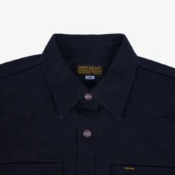 16oz Non-Selvedge Denim CPO Shirt - Superblack (Fades To Grey) 20 16oz Non-Selvedge Denim CPO Shirt - Superblack (Fades To Grey) -Denim Clothing-Iron Heart International IHSH 362 BLK 5