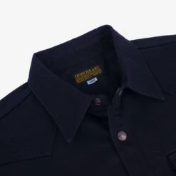 16oz Non-Selvedge Denim CPO Shirt - Superblack (Fades To Grey) 21 16oz Non-Selvedge Denim CPO Shirt - Superblack (Fades To Grey) -Denim Clothing-Iron Heart International IHSH 362 BLK 6