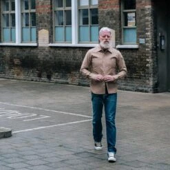 10oz Organic Chambray Work Shirt - Mocha -Denim Clothing-Iron Heart International IHSH 363 MOC 2