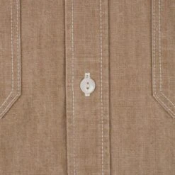 10oz Organic Chambray Work Shirt - Mocha -Denim Clothing-Iron Heart International IHSH 363 MOC 8