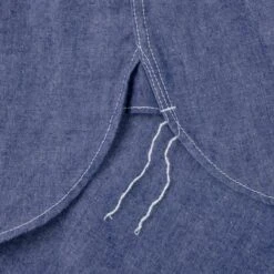 10oz Organic Chambray Work Shirt - Navy Blue -Denim Clothing-Iron Heart International IHSH 363 NAV 10