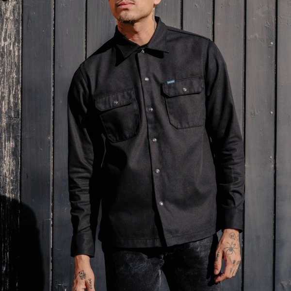 11oz T/C Mechanic Shirt - Black 6 11oz T/C Mechanic Shirt - Black - Image 4