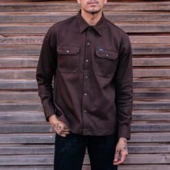 11oz T/C Mechanic Shirt - Brown -Denim Clothing-Iron Heart International IHSH 364 BRN 3