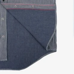 8oz Herringbone Hickory Stripe Sawtooth Western Shirt - Indigo -Denim Clothing-Iron Heart International IHSH 365 IND 12