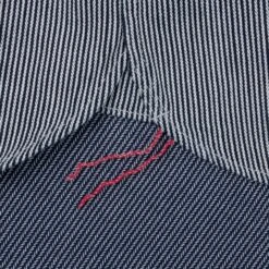 8oz Herringbone Hickory Stripe Work Shirt - Indigo -Denim Clothing-Iron Heart International IHSH 366 IND 12