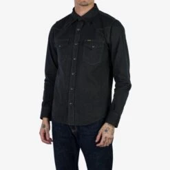 10oz Mock Twist Twill Western Shirt - Black