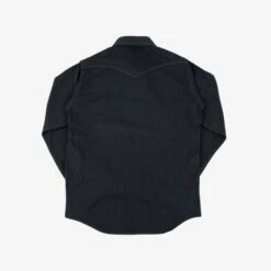 10oz Mock Twist Twill Western Shirt - Black -Denim Clothing-Iron Heart International IHSH 367 BLK 4