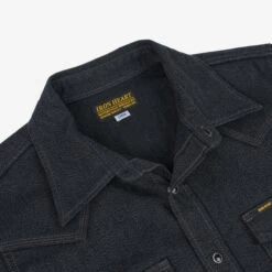 10oz Mock Twist Twill Western Shirt - Black -Denim Clothing-Iron Heart International IHSH 367 BLK 5