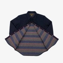 14oz Double Cloth Western Shirt - Indigo -Denim Clothing-Iron Heart International IHSH 368 IND 5