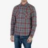 12oz Slubby Heavy Flannel Herringbone Check Western Shirt - Grey -Denim Clothing-Iron Heart International IHSH 369 GRY
