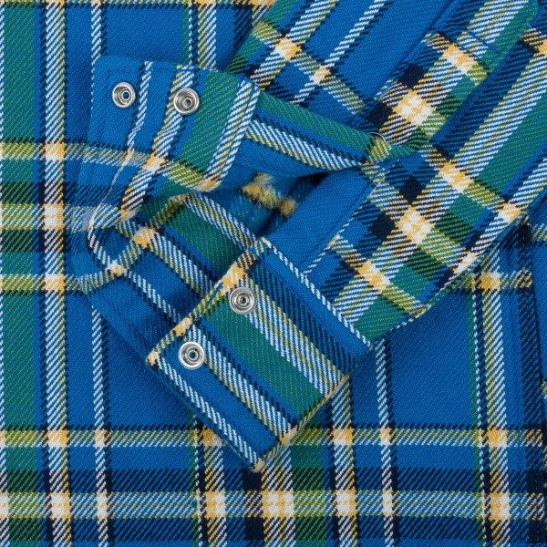 Ultra Heavy Flannel Tartan Check Western Shirt - Blue 13 Ultra Heavy Flannel Tartan Check Western Shirt - Blue - Image 11