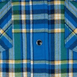 Ultra Heavy Flannel Tartan Check Western Shirt - Blue 23 Ultra Heavy Flannel Tartan Check Western Shirt - Blue -Denim Clothing-Iron Heart International IHSH 370 BLU 8