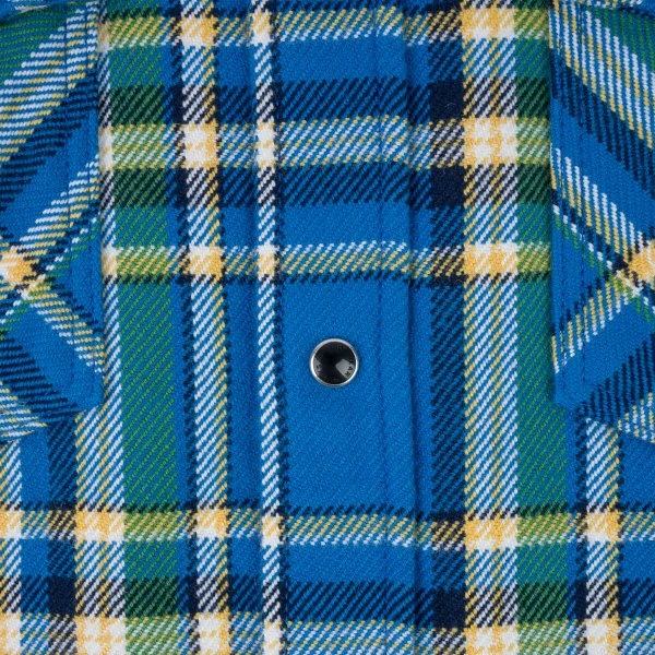 Ultra Heavy Flannel Tartan Check Western Shirt - Blue 11 Ultra Heavy Flannel Tartan Check Western Shirt - Blue - Image 9
