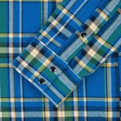 Ultra Heavy Flannel Tartan Check Western Shirt - Blue 24 Ultra Heavy Flannel Tartan Check Western Shirt - Blue -Denim Clothing-Iron Heart International IHSH 370 BLU 9