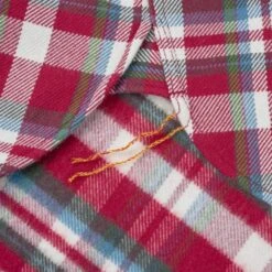 Ultra Heavy Flannel Crazy Check Work Shirt - Red -Denim Clothing-Iron Heart International IHSH 371 RED 10