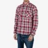 Ultra Heavy Flannel Crazy Check Work Shirt - Red -Denim Clothing-Iron Heart International IHSH 371 RED