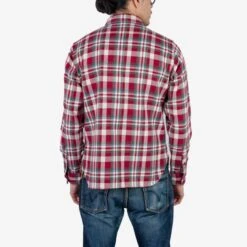 Ultra Heavy Flannel Crazy Check Work Shirt - Red -Denim Clothing-Iron Heart International IHSH 371 RED 2