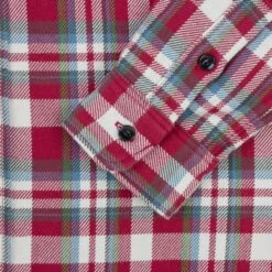 Ultra Heavy Flannel Crazy Check Work Shirt - Red -Denim Clothing-Iron Heart International IHSH 371 RED 8