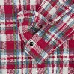 Ultra Heavy Flannel Crazy Check Work Shirt - Red -Denim Clothing-Iron Heart International IHSH 371 RED 9