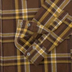 Ultra Heavy Flannel Crazy Check Western Shirt - Brown -Denim Clothing-Iron Heart International IHSH 372 BRN 10