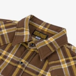 Ultra Heavy Flannel Crazy Check Western Shirt - Brown -Denim Clothing-Iron Heart International IHSH 372 BRN 4