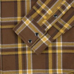Ultra Heavy Flannel Crazy Check Western Shirt - Brown -Denim Clothing-Iron Heart International IHSH 372 BRN 9
