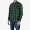 Ultra Heavy Flannel Ombré Check Western Shirt - Green -Denim Clothing-Iron Heart International IHSH 373 GRN