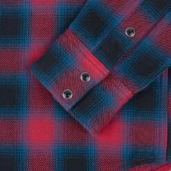 Ultra Heavy Flannel Ombré Check Western Shirt - Red -Denim Clothing-Iron Heart International IHSH 373 RED 10