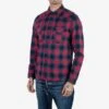 Ultra Heavy Flannel Ombré Check Western Shirt - Red -Denim Clothing-Iron Heart International IHSH 373 RED