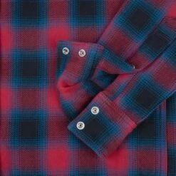 Ultra Heavy Flannel Ombré Check Western Shirt - Red -Denim Clothing-Iron Heart International IHSH 373 RED 11