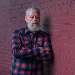 Ultra Heavy Flannel Ombré Check Western Shirt - Red -Denim Clothing-Iron Heart International IHSH 373 RED 3