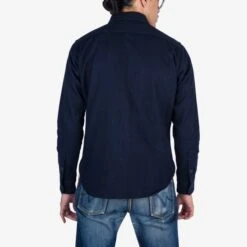 14oz Double Cloth Work Shirt - Indigo -Denim Clothing-Iron Heart International IHSH 374 IND 2