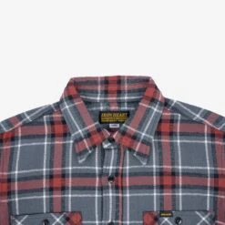 12oz Slubby Heavy Flannel Herringbone Check Work Shirt - Grey 21 12oz Slubby Heavy Flannel Herringbone Check Work Shirt - Grey -Denim Clothing-Iron Heart International IHSH 375 GRY 5