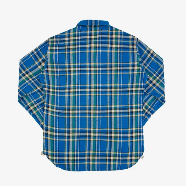 Ultra Heavy Flannel Tartan Check Work Shirt - Blue 4 Ultra Heavy Flannel Tartan Check Work Shirt - Blue - Image 2