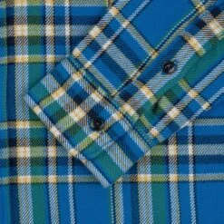 Ultra Heavy Flannel Tartan Check Work Shirt - Blue 19 Ultra Heavy Flannel Tartan Check Work Shirt - Blue -Denim Clothing-Iron Heart International IHSH 376 BLU 6