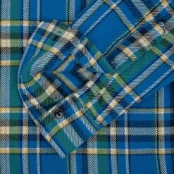 Ultra Heavy Flannel Tartan Check Work Shirt - Blue 20 Ultra Heavy Flannel Tartan Check Work Shirt - Blue -Denim Clothing-Iron Heart International IHSH 376 BLU 7