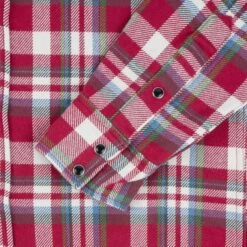 Ultra Heavy Flannel Crazy Check Western Shirt - Red -Denim Clothing-Iron Heart International IHSH 377 RED 7