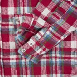 Ultra Heavy Flannel Crazy Check Western Shirt - Red -Denim Clothing-Iron Heart International IHSH 377 RED 8