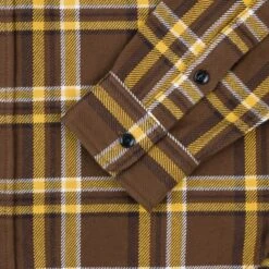 Ultra Heavy Flannel Crazy Check Work Shirt - Brown -Denim Clothing-Iron Heart International IHSH 378 BRN 11