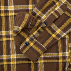 Ultra Heavy Flannel Crazy Check Work Shirt - Brown -Denim Clothing-Iron Heart International IHSH 378 BRN 12