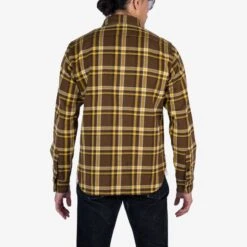 Ultra Heavy Flannel Crazy Check Work Shirt - Brown -Denim Clothing-Iron Heart International IHSH 378 BRN 2