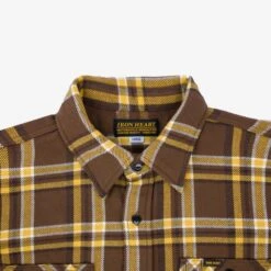 Ultra Heavy Flannel Crazy Check Work Shirt - Brown -Denim Clothing-Iron Heart International IHSH 378 BRN 6