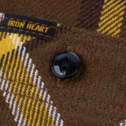 Ultra Heavy Flannel Crazy Check Work Shirt - Brown -Denim Clothing-Iron Heart International IHSH 378 BRN 9